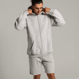 Grey Marl Zip Up Hoodie