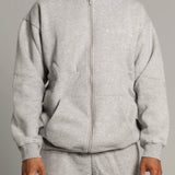 Grey Marl Zip Up Hoodie