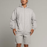 Grey Marl Zip Up Hoodie