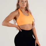 Vivid Orange Halter Neck Sports Bra